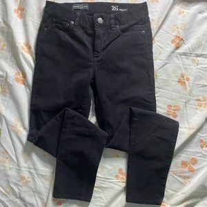 Midrise toothpick 26 regular black corduroy pants